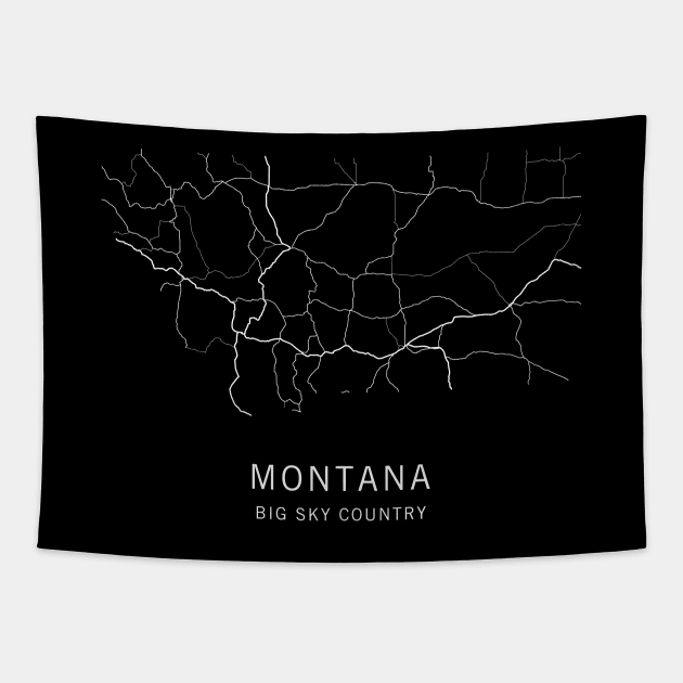 Montana State Road Map Tapestry by ClarkStreetPress