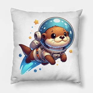 Cute Otter This world Illustration Pillow