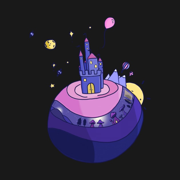 Purple castle planet by moonlitdoodl