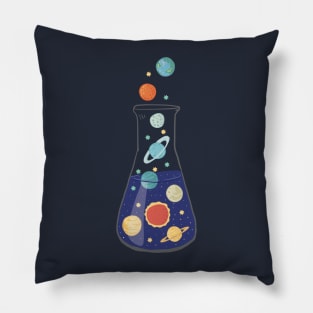 Space planets in erlenmeyer Pillow