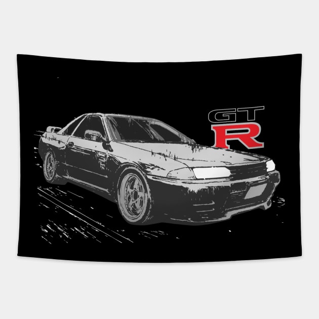 intial d r32 nightkids gtr skyline vspec Tapestry by cowtown_cowboy