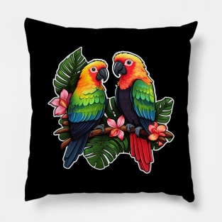 Colorful Parrot Cockatoo - Parakeet Macaws Parrot Pillow