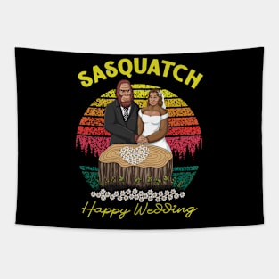 Bigfoot wedding Tapestry