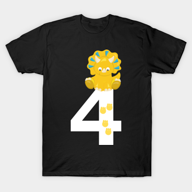 Discover 4 Birthday Dinosaurs Gift - 4 Birthday - T-Shirt