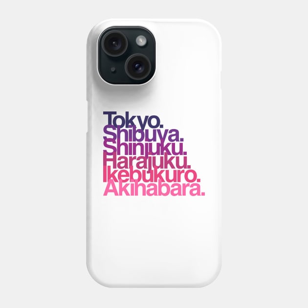 Tokyo Districts (purple) Phone Case by conform