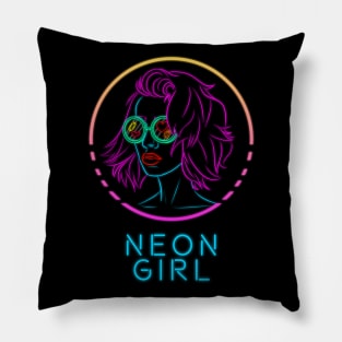 Neon Girl Pillow