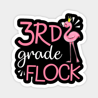 Flamingo Back To School 3rd Third Grade Flock Magnet