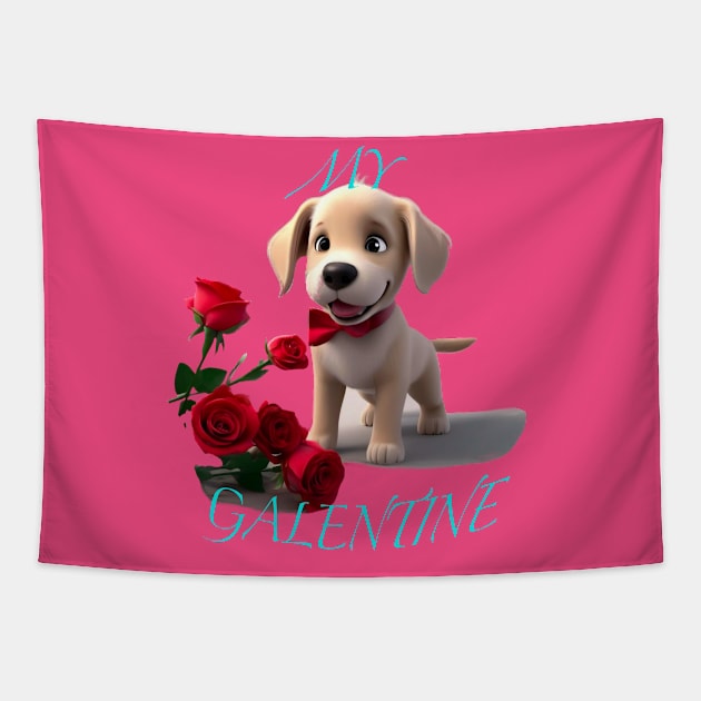 My Galentines puppy Tapestry by sailorsam1805