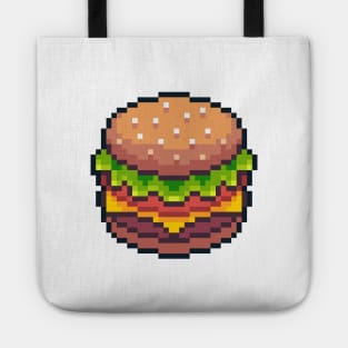 Pixel Art Hamburger Retro Gaming Tote