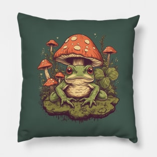 Cute frog with mushrooms Pillow