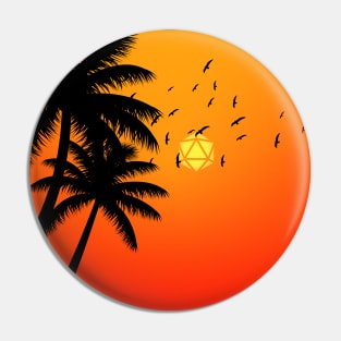 Tropical Sunset D20 Dice Sun RPG Roleplaying Landscapes Pin