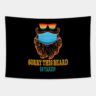 Sorry This Beard Is Taken, Bearded Man In Mask Valentines Day Gifts for Him Retro Tapestry