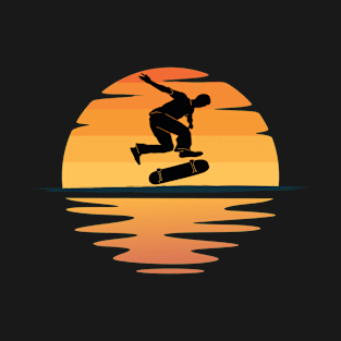 Skateboarding - Skateboarder Silhouette Sunset T-Shirt