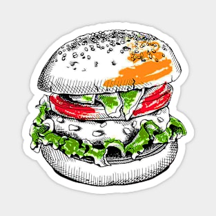 Burger Drawing Magnet