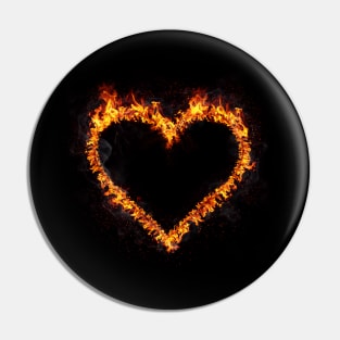 Fire Heart burning Pin