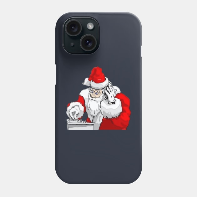 DJ Santa Claus Mixing The Christmas Party Track Phone Case by taiche