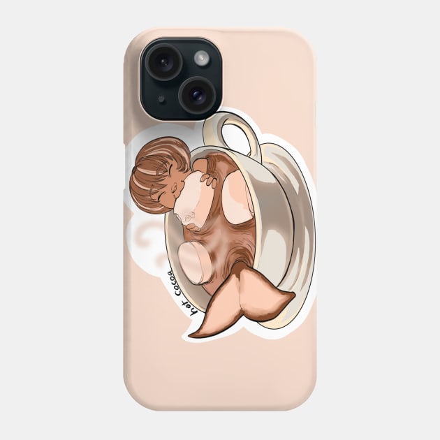 Hot Cocoa Mermaid Phone Case by TessRosenthal