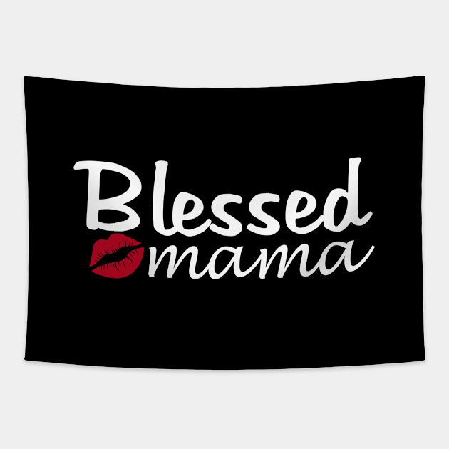 Blessed Mama Mama's Blessing Mommy and Me Shirts Mom and Daughter Matching Outfits Mama and Baby Girl Shirts Tapestry by StreetStyleTee