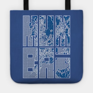 Mumbai, India City Map Typography - Blueprint Tote