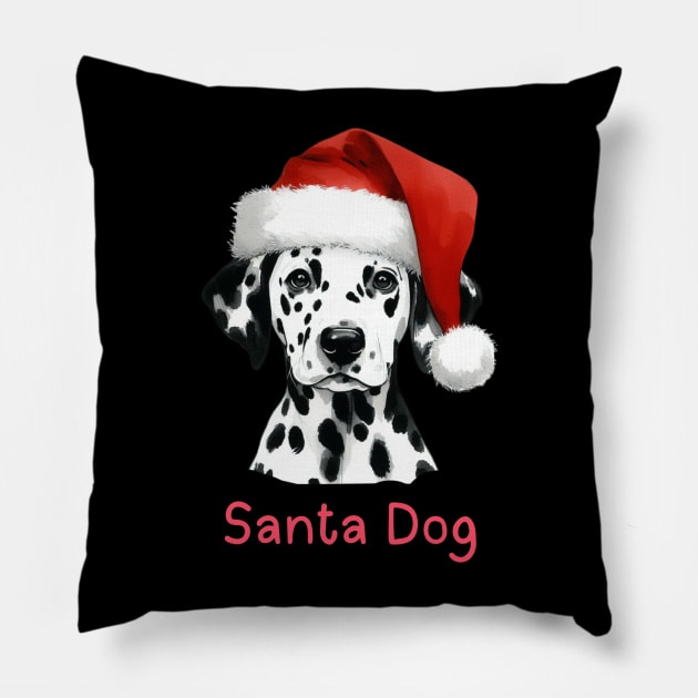 Santa Dog - Dalmation Pillow by ZogDog Pro