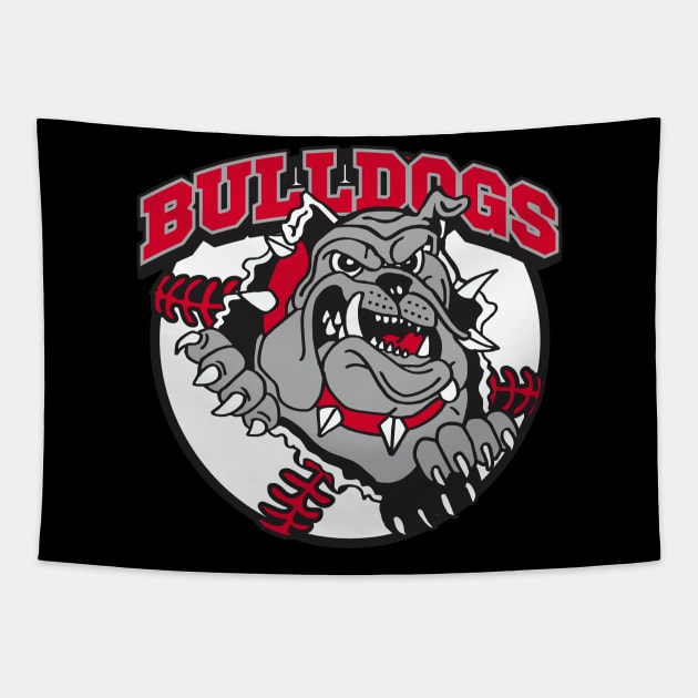 Bulldogs Baseball Design Tapestry by DavesTees