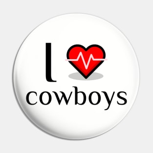 I heart cowboys Pin