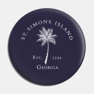 St Simons Island Georgia Vintage Palm Old Style Pin