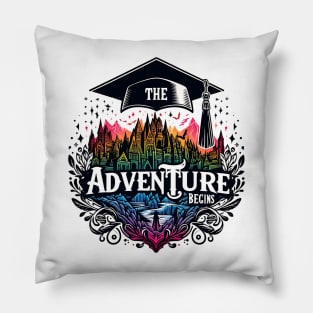 ADVENTURE BEGINS - GRADUATION DAY CELEBRATION Pillow