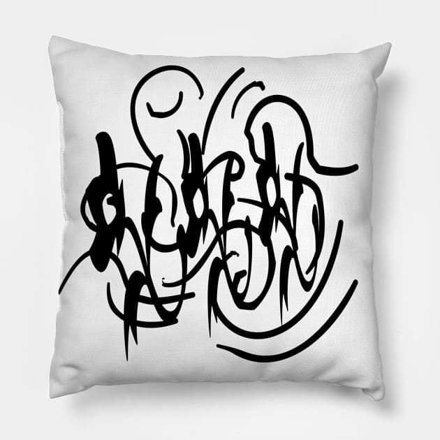 abstract geometric line art design Pillow by omitay