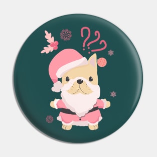 Pink French Bulldog, Funny Christmas 2022 Pin