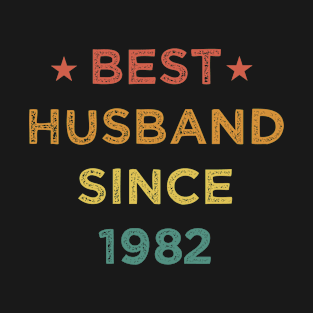 Best Husband Since 1982 Funny Wedding Anniversary Gifts Vintage T-Shirt