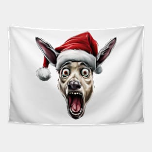 Funny Christmas Donkey Face Tapestry