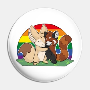 LGBTQIA+ - Fennec Fox + Red Panda Hug Pin