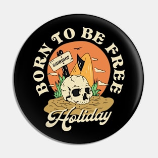 Holiday Beach Skull Pin