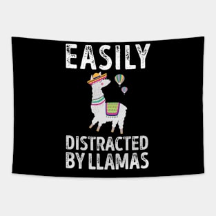 Easily Distracted By Llamas Tapestry