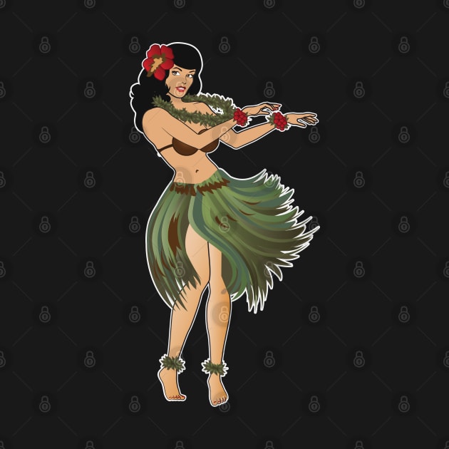 Beautiful Hula Girl Dancing the Hula by PauHanaDesign