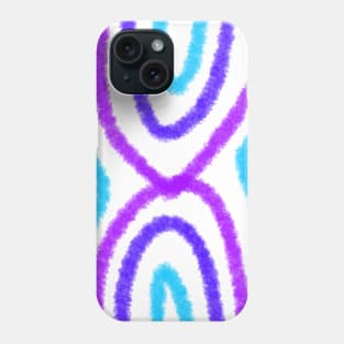 blue purple lines watercolor texture Phone Case