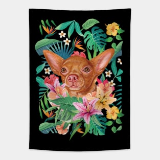 Tropical Short Haired Red Chihuahua Tapestry