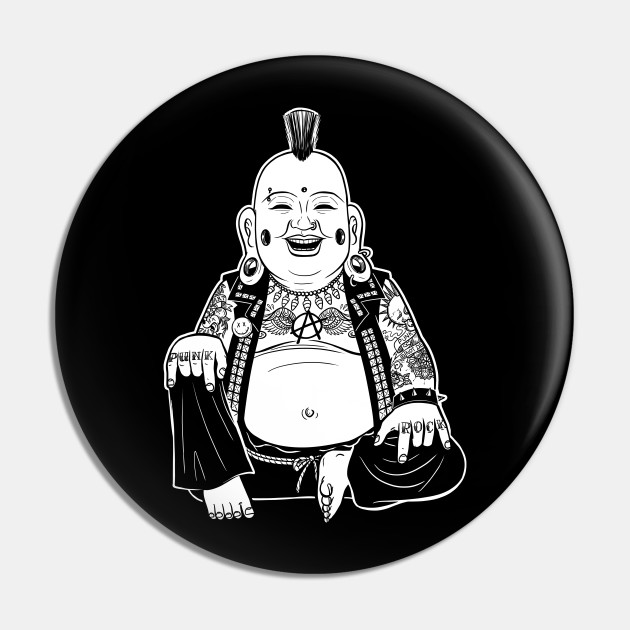 Punk Buddha with cool Piercing Expander and Tattoos - Punk Buddha - Pin | TeePublic Punk Buddha with cool Piercing Expander and Tattoos - Punk Buddha - Pin | TeePublic