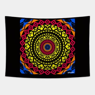 the circle of life in mandala pattern ecopop Tapestry