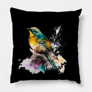 A nice bird with leaves Pillow