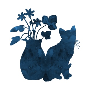 A cat and flowers T-Shirt