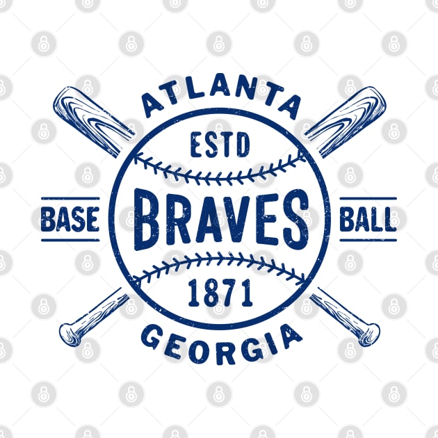 Atlanta Braves Bats & Ball 2 by Buck Tee by Buck Tee