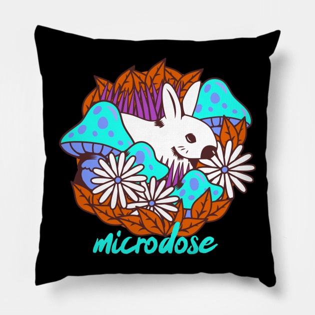 Microdose mushrooms, Magic Mushrooms, hallucinogenic mushrooms, psilocybin mushroom Pillow by One Eyed Cat Design