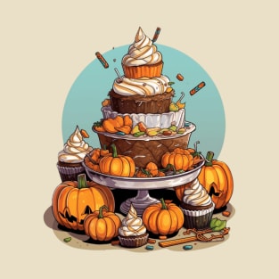 Enchanting Eats Delight in a Halloween Dessert Journey T-Shirt