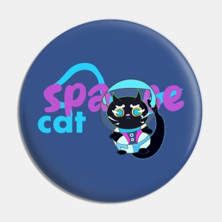 space cats the cool black kitten Pin