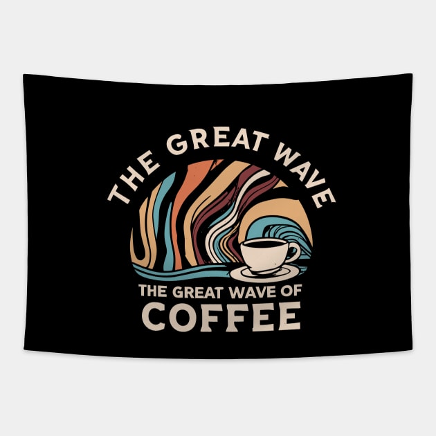 The Great Wave of Coffee Tapestry by A Floral Letter Capital letter A | Monogram, Sticker