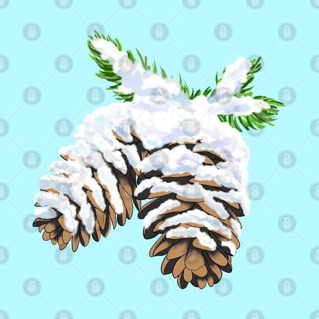 Snow Pine Cones by Kraina