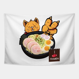 'Kawaii Cat Ramen Life' Cool Japanese Cats Tapestry