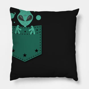 Alien in your Pocket Funny T Shirt for Men Women and Kids Pillow